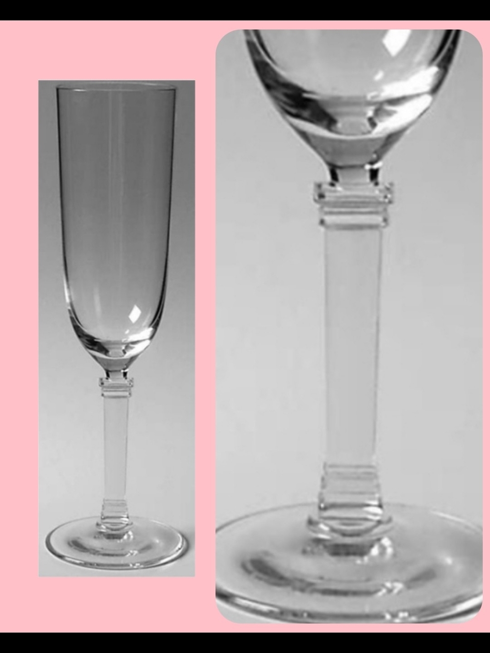 Hampton By Tiffany & Co. Clear Crystal Champagne Flute with Faceted Stem